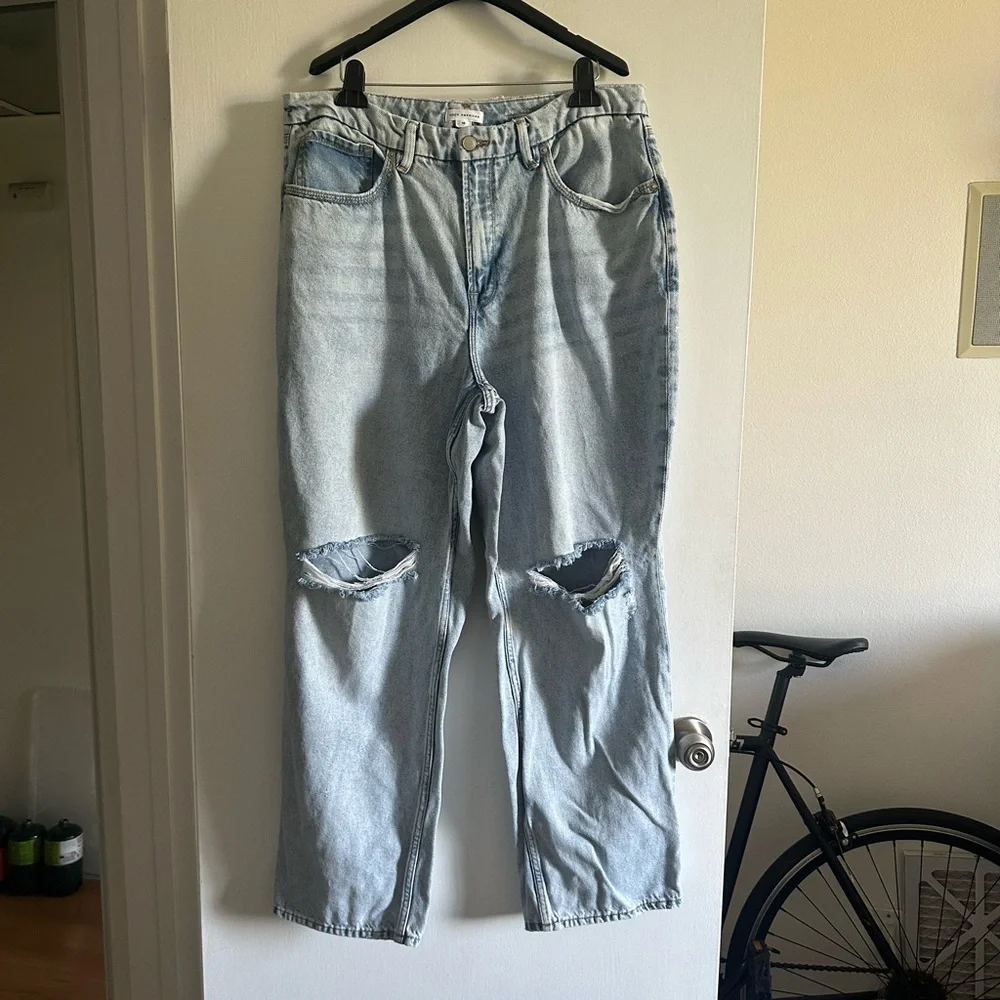 Good American Distressed Good 90’s Relaxed Jeans size 15 EUC - Picture 10 of 16
